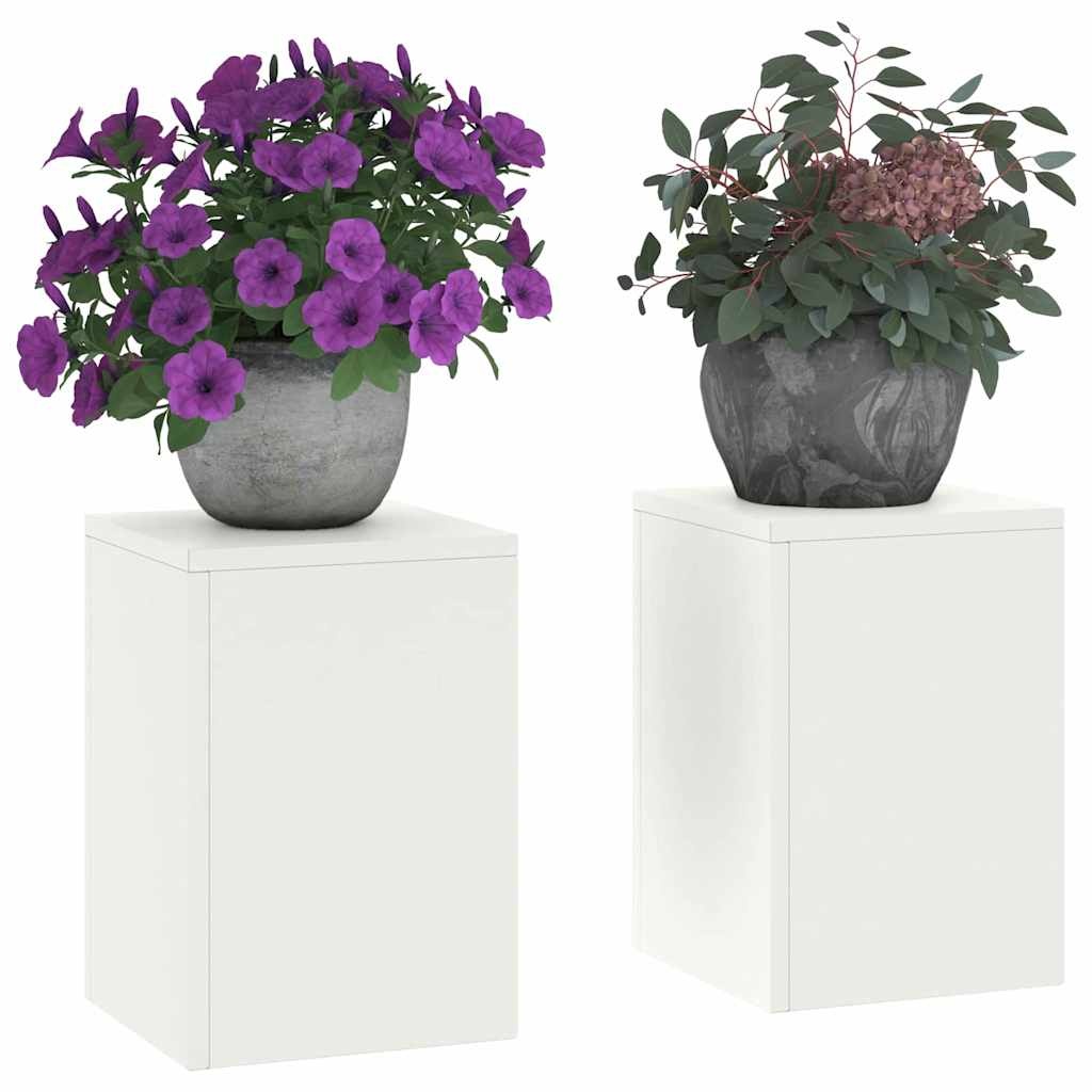 VidaXL Plantenkasten 2 pcs Wit 24 x 24 x 35 cm Staal