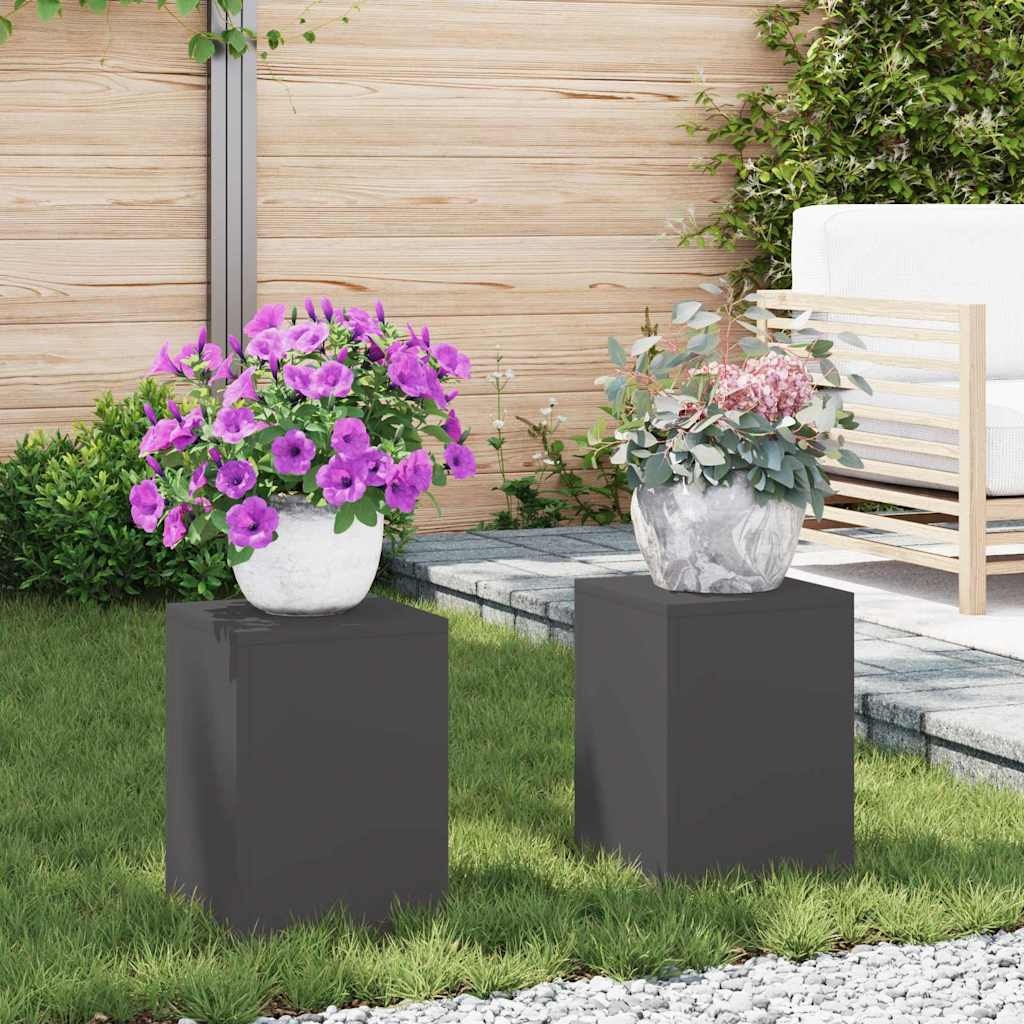 VidaXL Plantenkasten 2 pcs Zwart 24 x 24 x 35 cm Staal