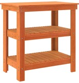 VidaXL Werkbank Wasbruin 78.5 x 50 x 80 cm Massief grenenhout