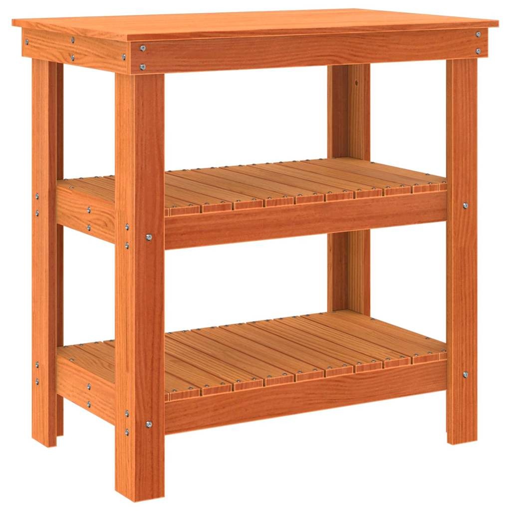 VidaXL Werkbank Wasbruin 78.5 x 50 x 80 cm Massief grenenhout