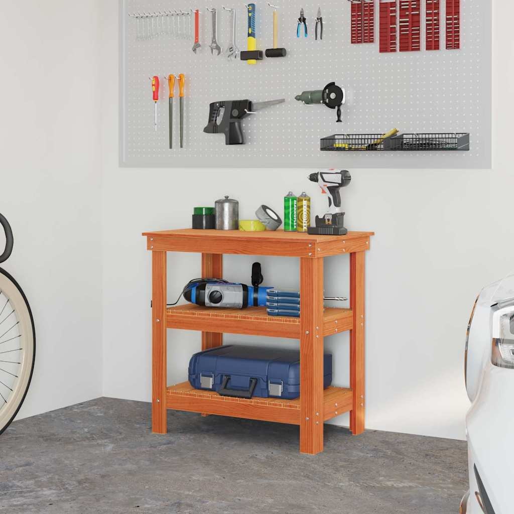VidaXL Werkbank Wasbruin 78.5 x 50 x 80 cm Massief grenenhout