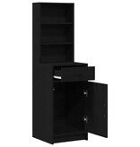 VidaXL Highboard met lade Zwart eiken 40 x 40,5 x 135 cm Bewerkt hout