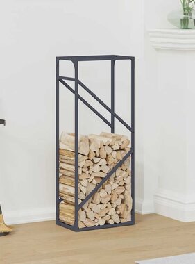 VidaXL Brandhoutrek 40x25x100 cm koudgewalst staal antraciet