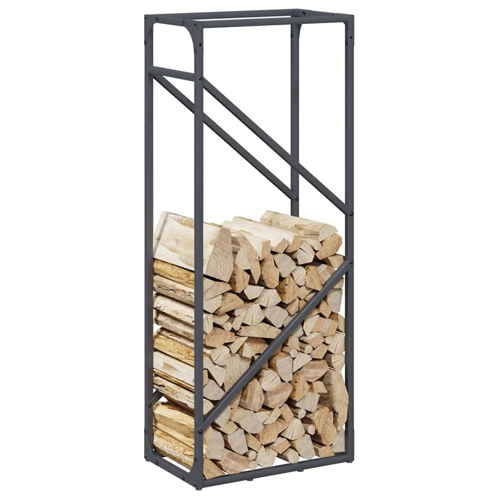 VidaXL Brandhoutrek 40x25x100 cm koudgewalst staal antraciet