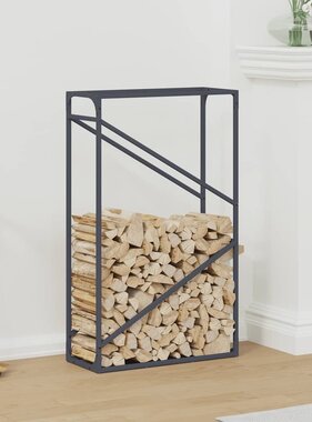 VidaXL Brandhoutrek 60x25x100 cm koudgewalst staal antracietkleurig