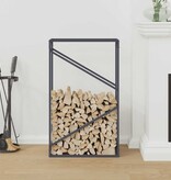 VidaXL Brandhoutrek 60x25x100 cm koudgewalst staal antracietkleurig