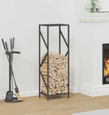 VidaXL Brandhoutrek 34x25x100 cm koudgewalst staal zwart