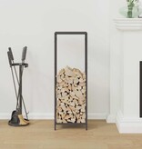 VidaXL Brandhoutrek 34x25x100 cm koudgewalst staal zwart