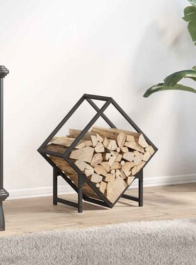 VidaXL Brandhoutrek 50x25x50 cm koudgewalst staal zwart