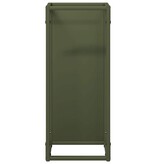 VidaXL Brandhoutrek 25x25x60 cm koudgewalst staal olijfgroen
