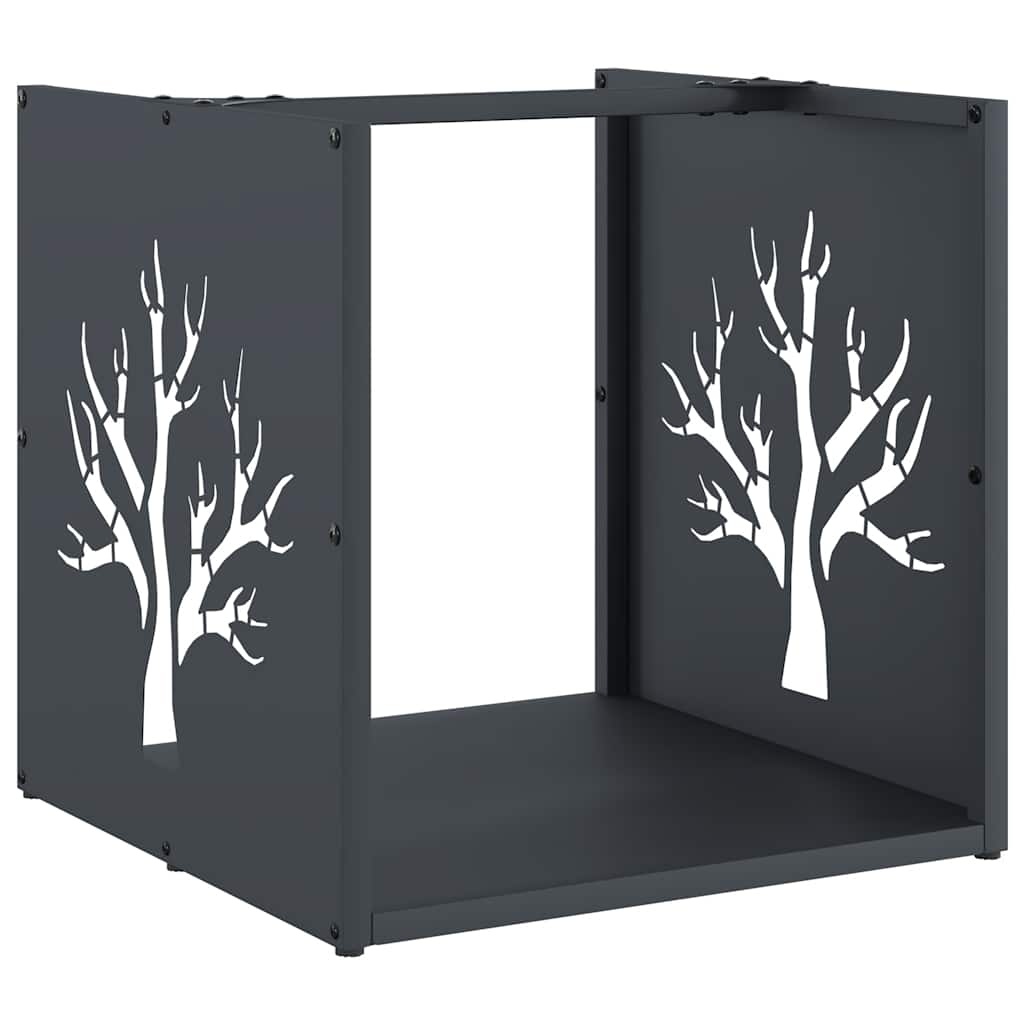 VidaXL Brandhoutrek 40x40x40 cm koudgewalst staal antracietkleurig