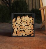 VidaXL Brandhoutrek 40x40x40 cm koudgewalst staal zwart