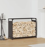 VidaXL Brandhoutrek 90x28x65 cm koudgewalst staal zwart