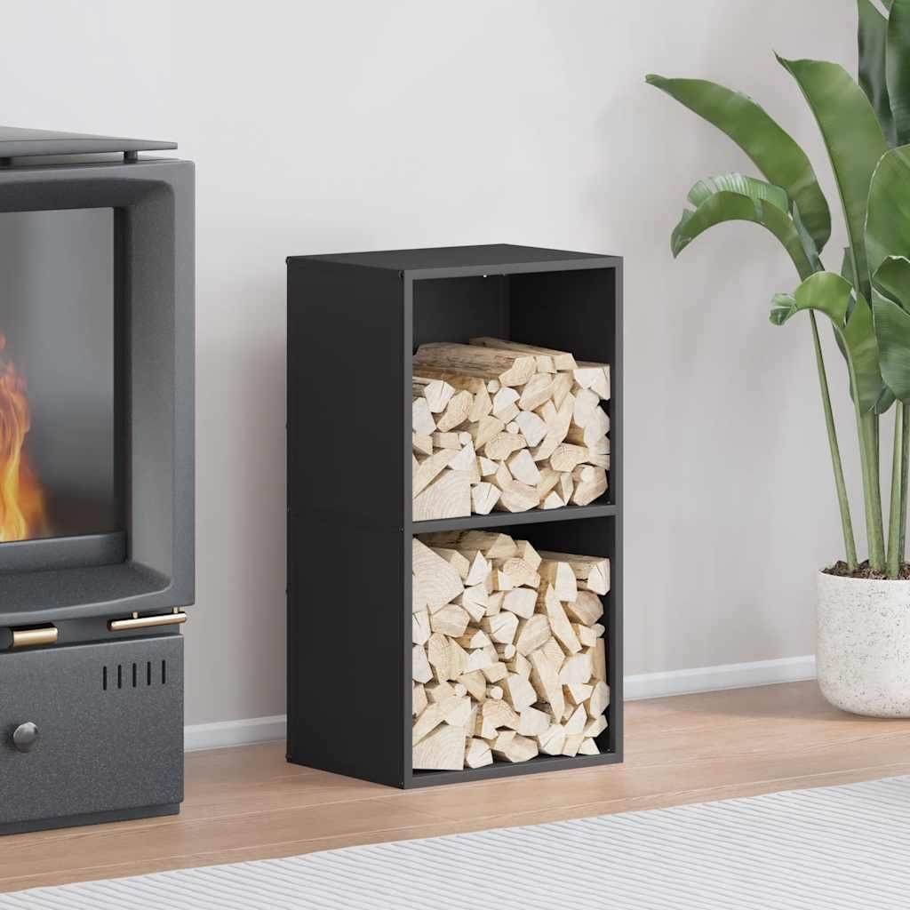 VidaXL Brandhoutrek 40x30x75 cm koudgewalst staal zwart