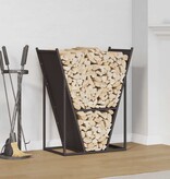 VidaXL Brandhoutrek 69,5x35x81 cm koudgewalst staal zwart