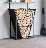 VidaXL Brandhoutrek 69,5x35x81 cm koudgewalst staal zwart