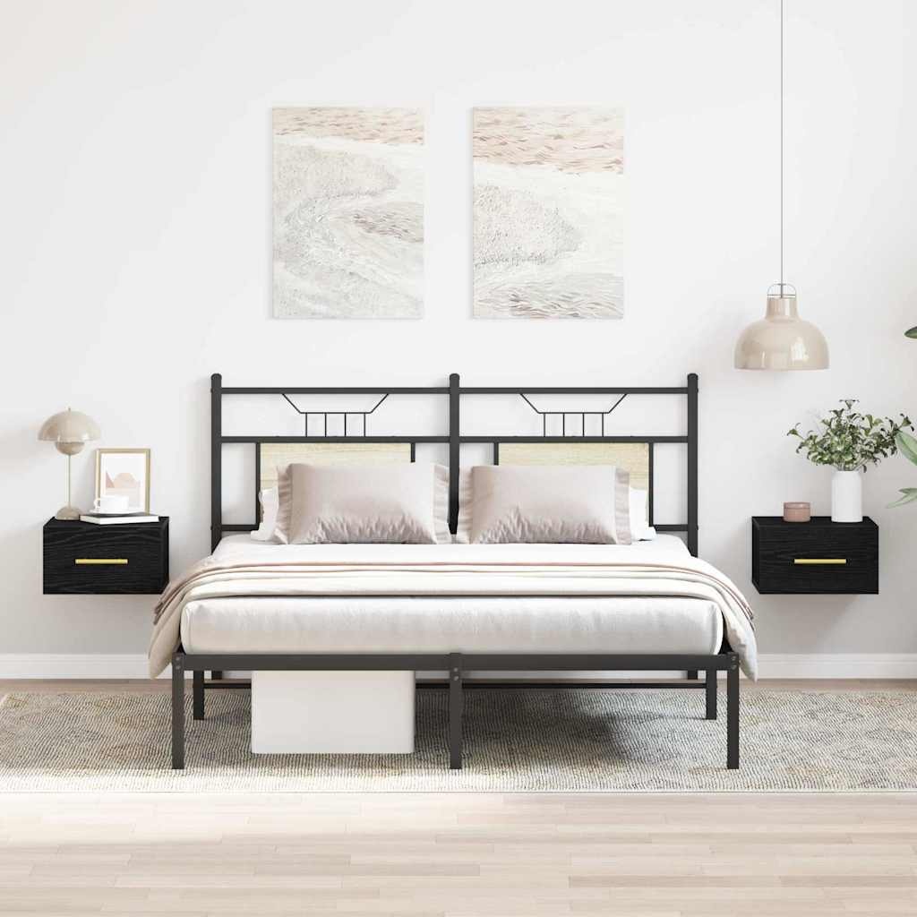 VidaXL Nachtkastje 2 pcs Zwart eiken 35 x 35 x 20 cm Bewerkt hout