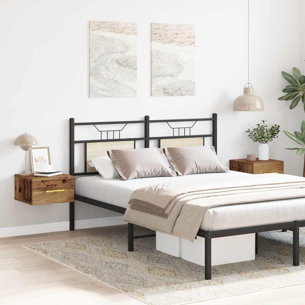 VidaXL Nachtkastje 2 pcs Oud hout 35 x 35 x 20 cm Bewerkt hout