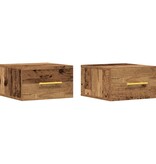 VidaXL Nachtkastje 2 pcs Oud hout 35 x 35 x 20 cm Bewerkt hout