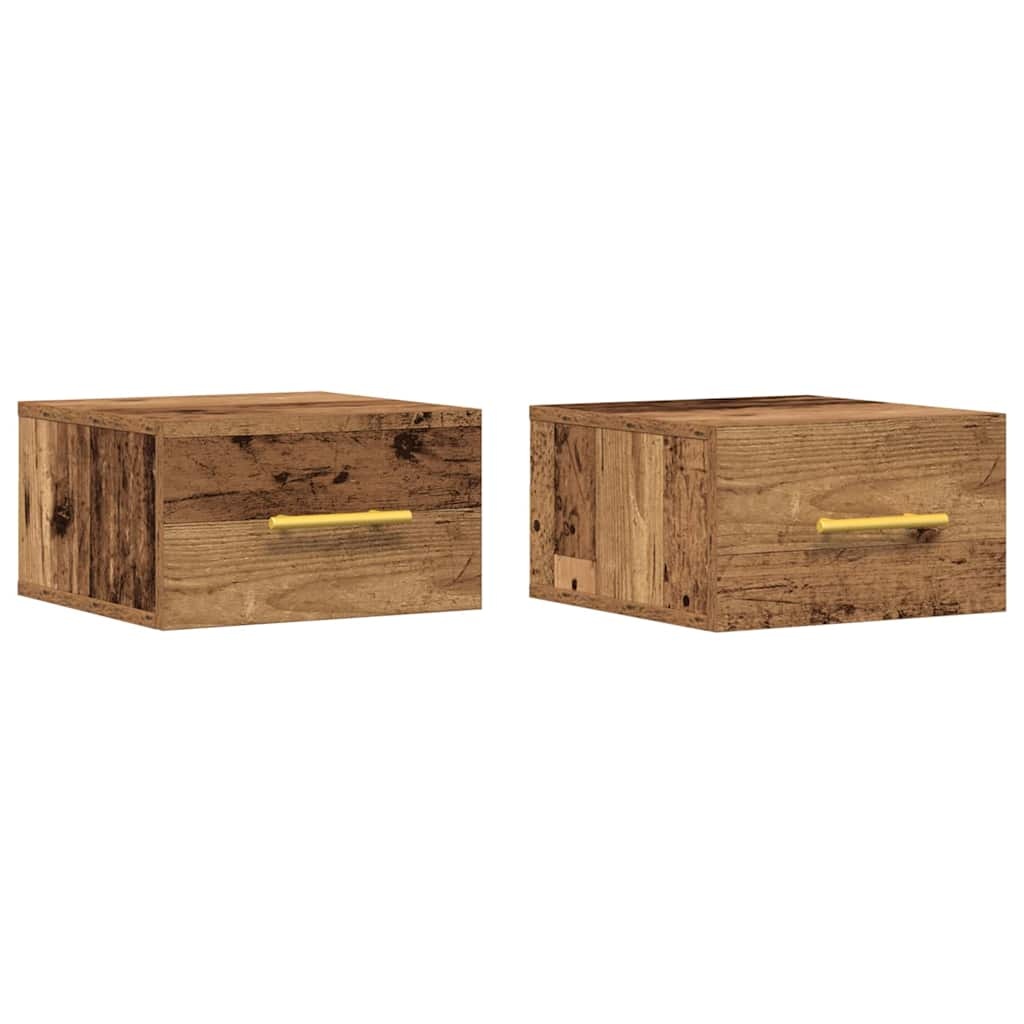 VidaXL Nachtkastje 2 pcs Oud hout 35 x 35 x 20 cm Bewerkt hout