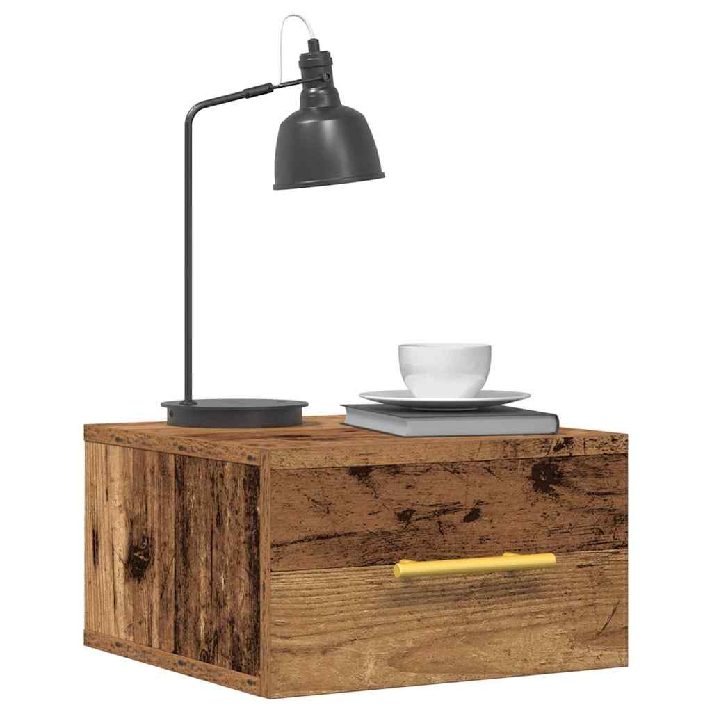VidaXL Nachtkastje 2 pcs Oud hout 35 x 35 x 20 cm Bewerkt hout