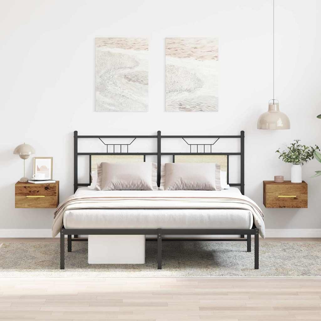 VidaXL Nachtkastje 2 pcs Oud hout 35 x 35 x 20 cm Bewerkt hout