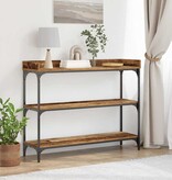 VidaXL Console Tafel Oud hout 100 x 30 x 80 cm Gelaagd hout en metaal