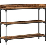 VidaXL Console Tafel Oud hout 100 x 30 x 80 cm Gelaagd hout en metaal