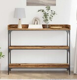 VidaXL Console Tafel Oud hout 100 x 30 x 80 cm Gelaagd hout en metaal