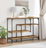 VidaXL Console Tafel Oud hout 100 x 35 x 75 cm Gelaagd hout en metaal