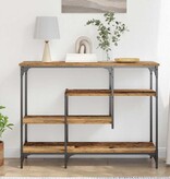 VidaXL Console Tafel Oud hout 100 x 35 x 75 cm Gelaagd hout en metaal