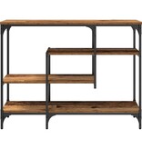 VidaXL Console Tafel Oud hout 100 x 35 x 75 cm Gelaagd hout en metaal