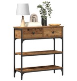 VidaXL Console Tafel Oud hout 72,5 x 25 x 75 cm Gelaagd hout en metaal