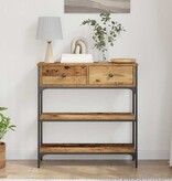 VidaXL Console Tafel Oud hout 72,5 x 25 x 75 cm Gelaagd hout en metaal