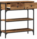 VidaXL Console Tafel Oud hout 72,5 x 25 x 75 cm Gelaagd hout en metaal