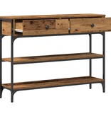 VidaXL Console Tafel Oud hout 100 x 25 x 75 cm Gelaagd hout en metaal