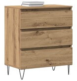 VidaXL Dressoir artisanaal eikenkleurig 60 x 35 x 70 cm Bewerkt hout