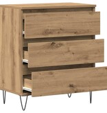 VidaXL Dressoir artisanaal eikenkleurig 60 x 35 x 70 cm Bewerkt hout