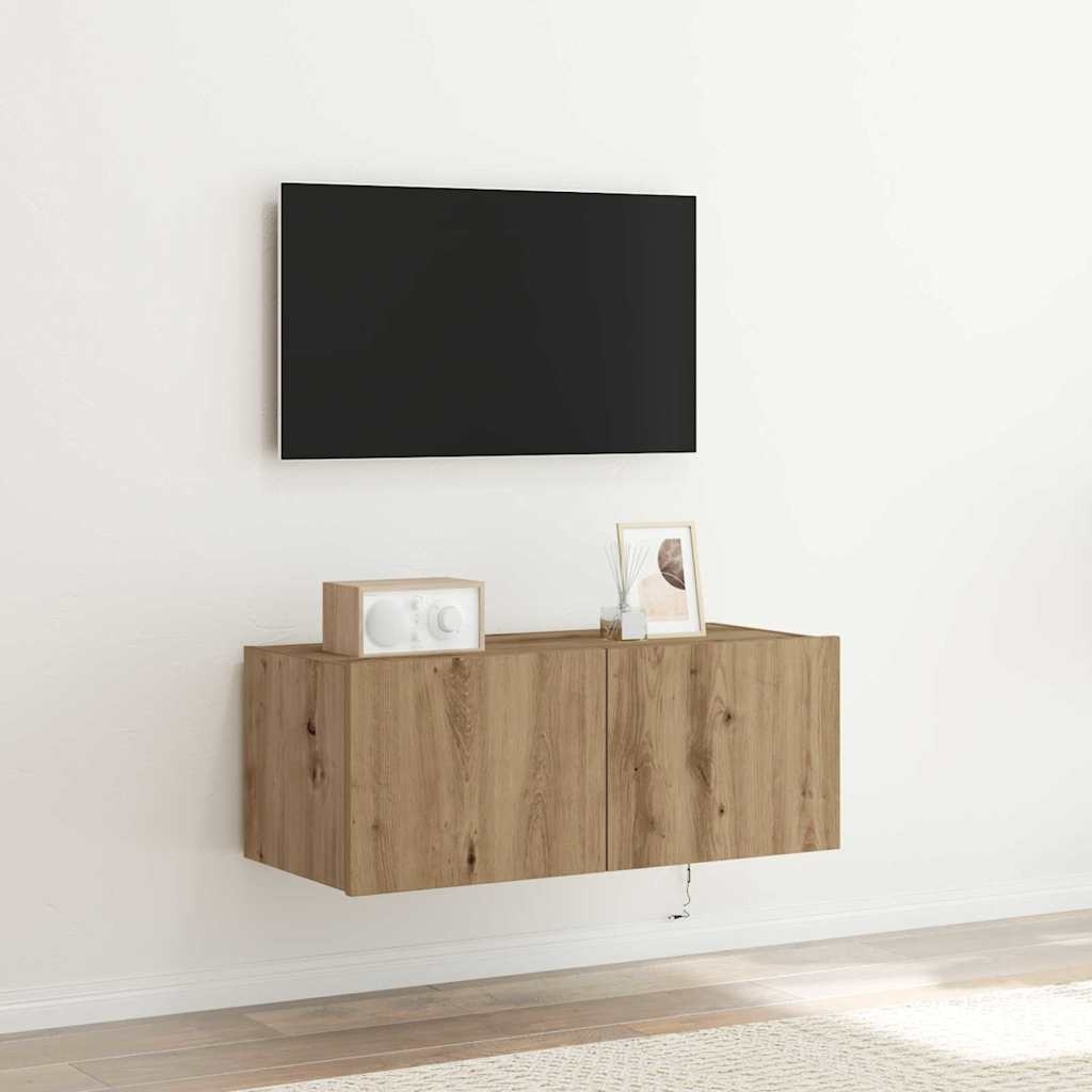 VidaXL TV Wandkast artisanaal eikenkleurig 80 x 35 x 31 cm