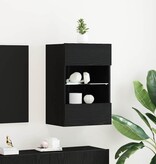 VidaXL TV-kast 2 pcs Zwart 40 x 30 x 60,5 cm Bewerkt hout