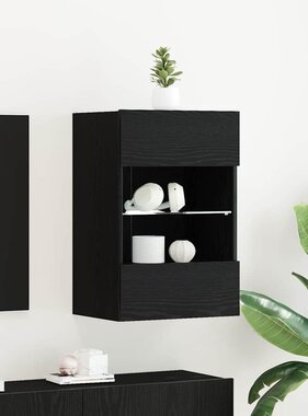 VidaXL TV-kast 2 pcs Zwart 40 x 30 x 60,5 cm Bewerkt hout