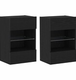 VidaXL TV-kast 2 pcs Zwart 40 x 30 x 60,5 cm Bewerkt hout