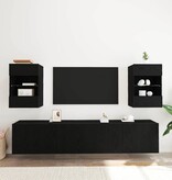 VidaXL TV-kast 2 pcs Zwart 40 x 30 x 60,5 cm Bewerkt hout