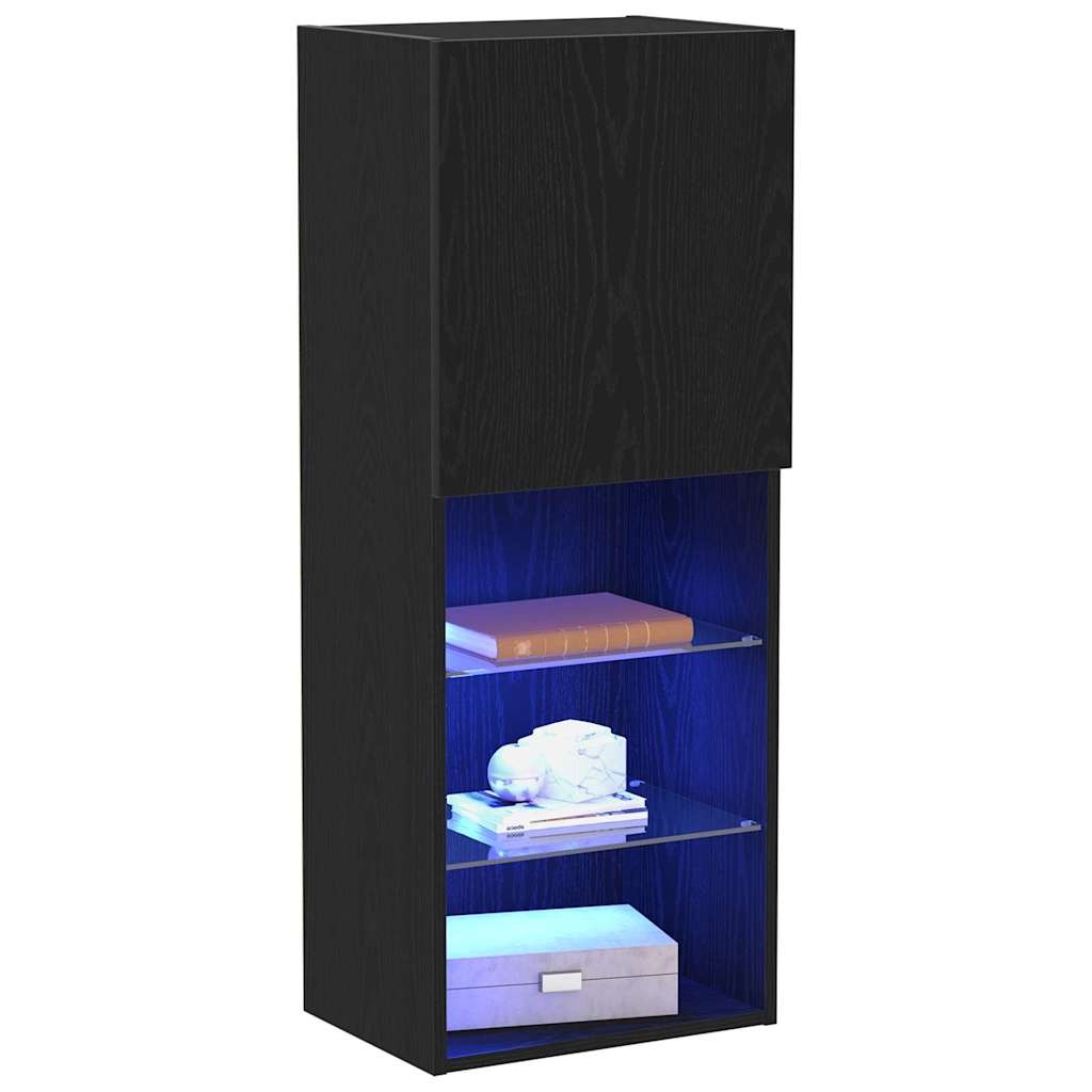 VidaXL TV-kast Zwart Eiken 40.5 x 30 x 102 cm Bewerkt hout