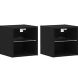 VidaXL TV-kast 2 pcs Zwart 30 x 28.5 x 30 cm Bewerkt hout