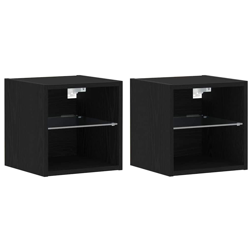 VidaXL TV-kast 2 pcs Zwart 30 x 28.5 x 30 cm Bewerkt hout
