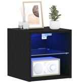 VidaXL TV-kast 2 pcs Zwart 30 x 28.5 x 30 cm Bewerkt hout