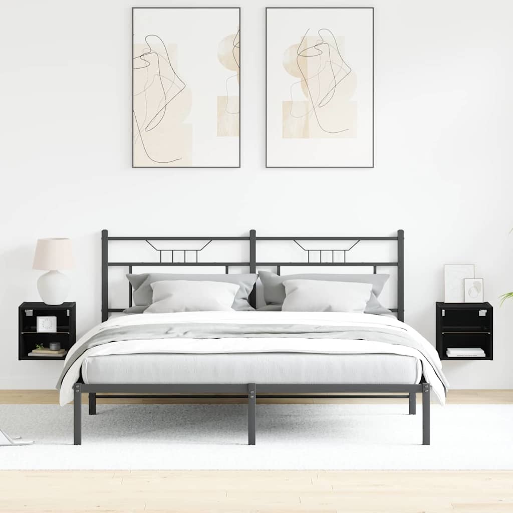 VidaXL TV-kast 2 pcs Zwart 30 x 28.5 x 30 cm Bewerkt hout