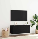 VidaXL TV-kast Zwart Eiken 100 x 30 x 41 cm Bewerkt hout