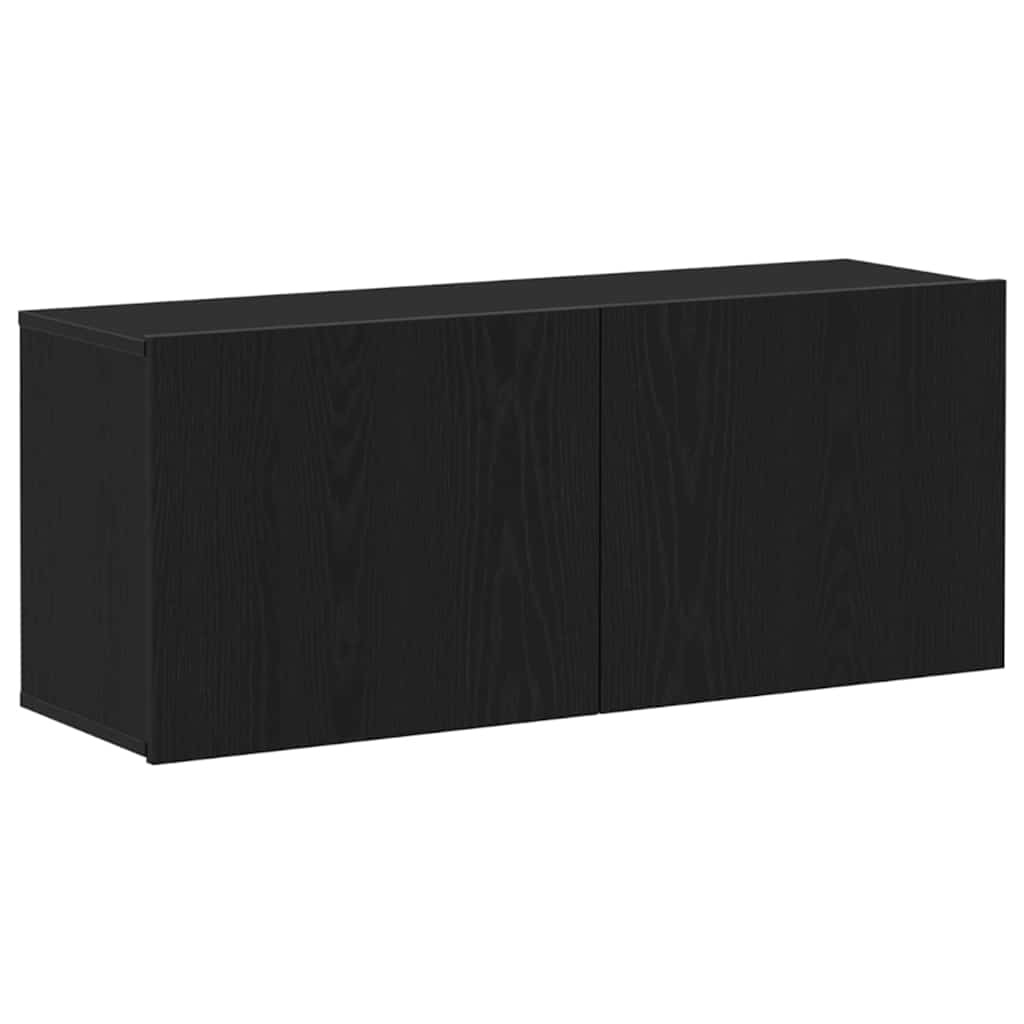 VidaXL TV-kast Zwart Eiken 100 x 30 x 41 cm Bewerkt hout